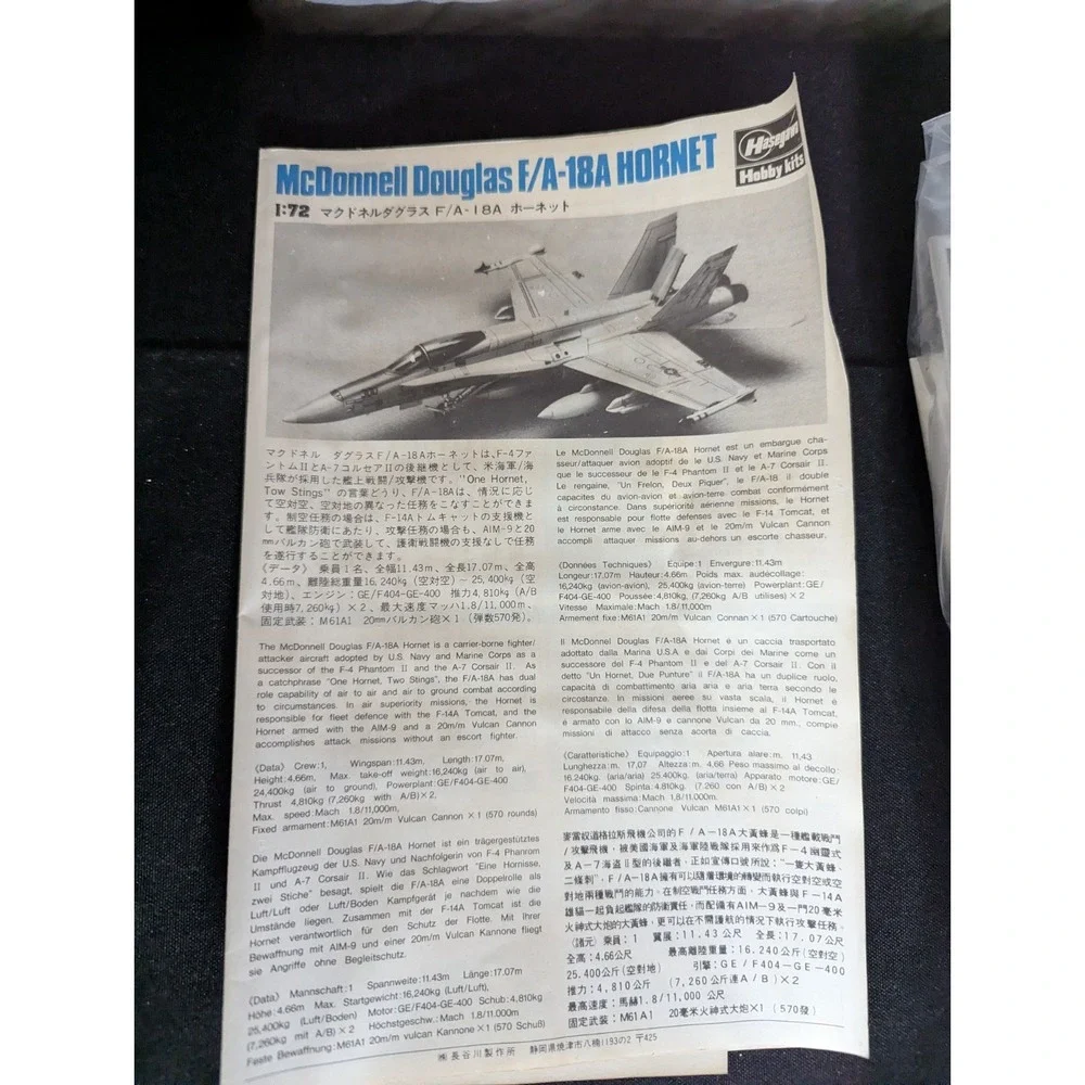 3 VTG Model Airplane kits 1:72 Thunderbird Mcdonnell Douglas hornet thunderchief